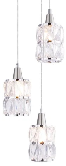 Globo 15760-3 - Lampadario di cristallo a sospensione WOLLI 3xE14/40W/230V