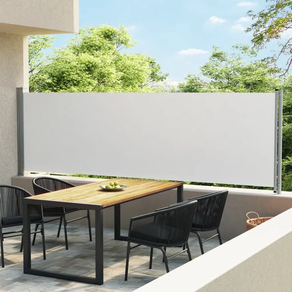 Tenda Laterale Retrattile Per Patio 140x600 Cm Crema /