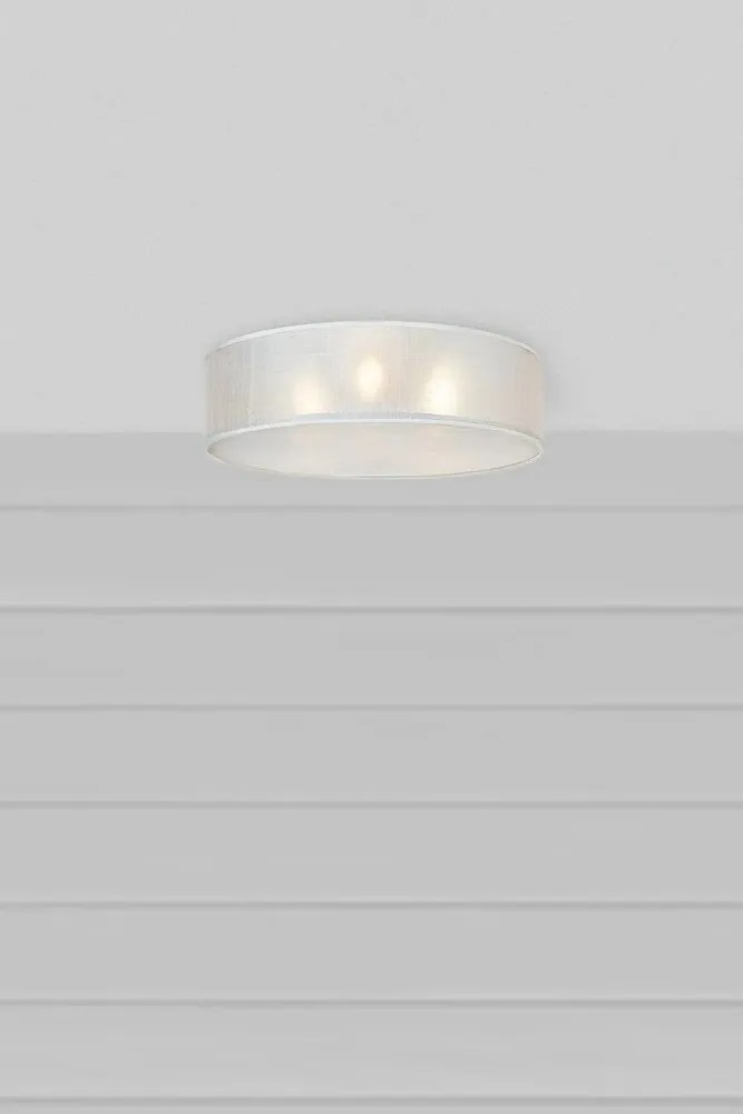 Plafoniera bianca con paralume in tessuto Haru – Markslöjd