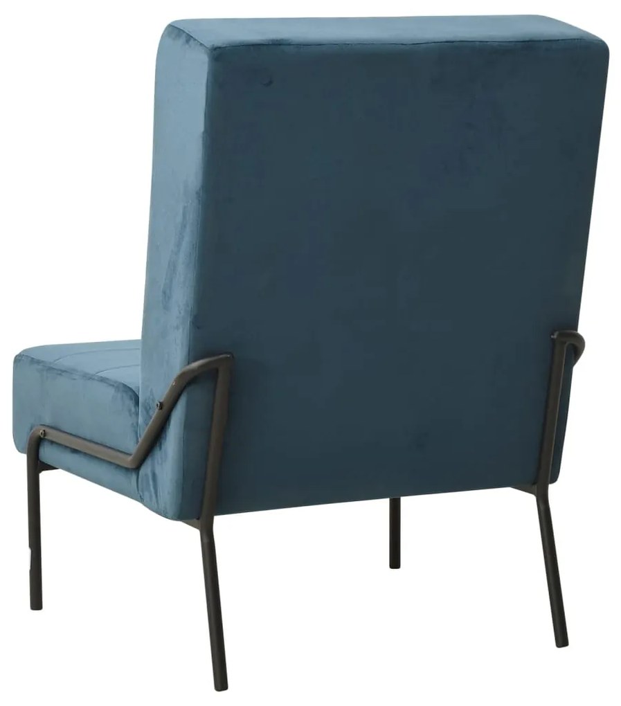 Poltrona relax 65x79x87 cm blu in velluto