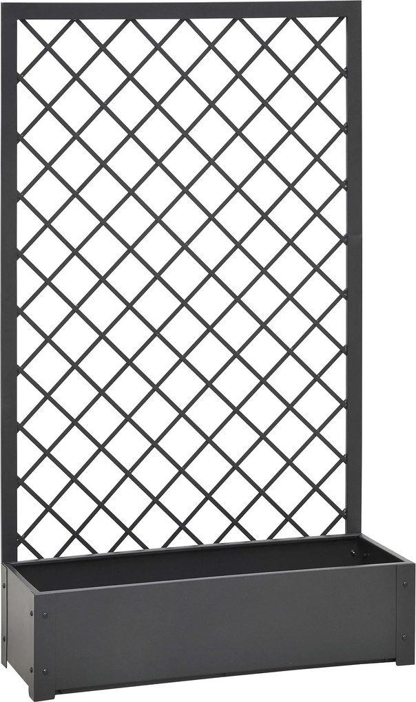 Fioriera da Giardino in Metallo con Traliccio 90x32xH150 cm Rama Antracite...