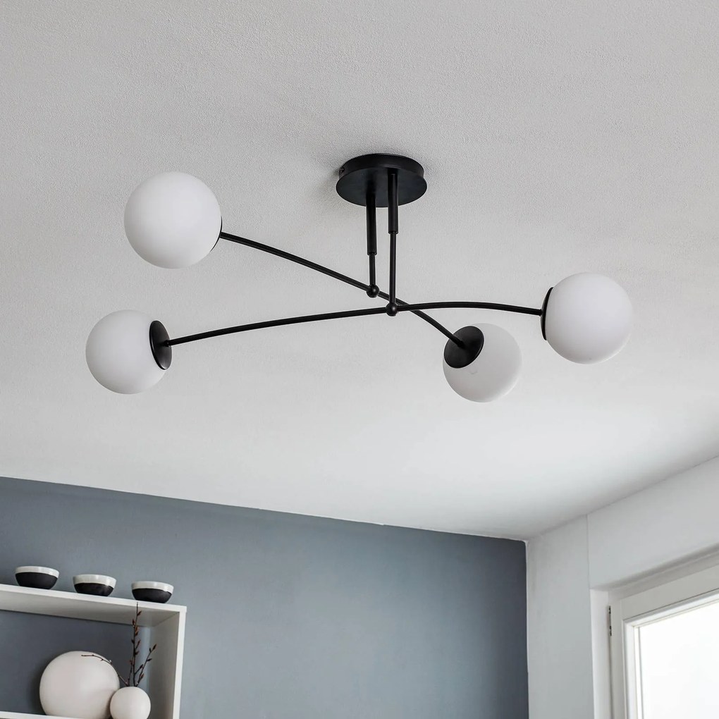 EMIBIG LIGHTING Plafoniera Pregos 4 in nero, 4 luci