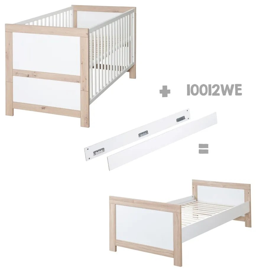 Lettino in colore bianco e naturale 70x140 cm Malo - Roba