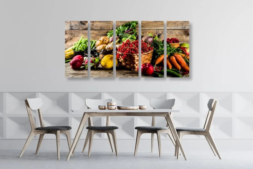 Quadri 5 pezzi – Frutta e verdura fresca