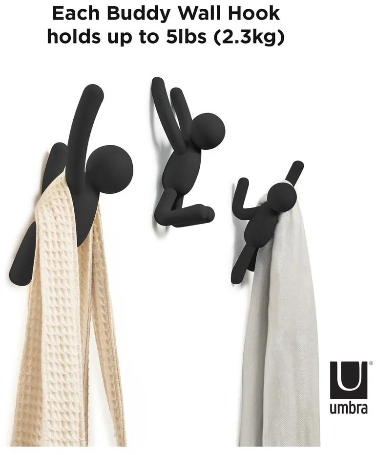Ganci in plastica da parete in set da 3 Buddy - Umbra