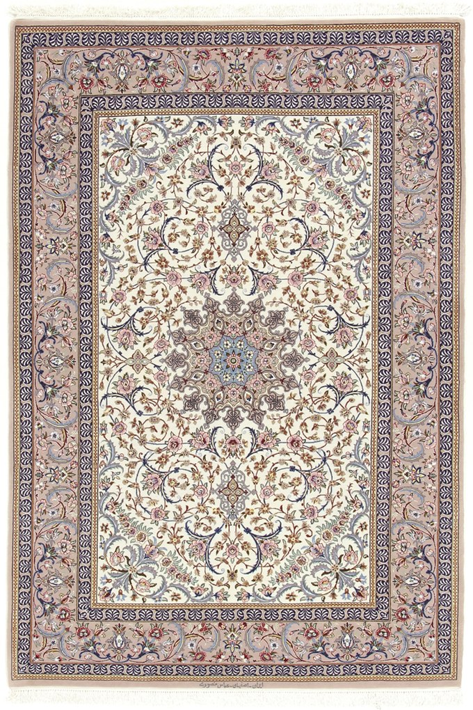 Isfahan Tappeto 210x130 (Iran) Annodato A Mano