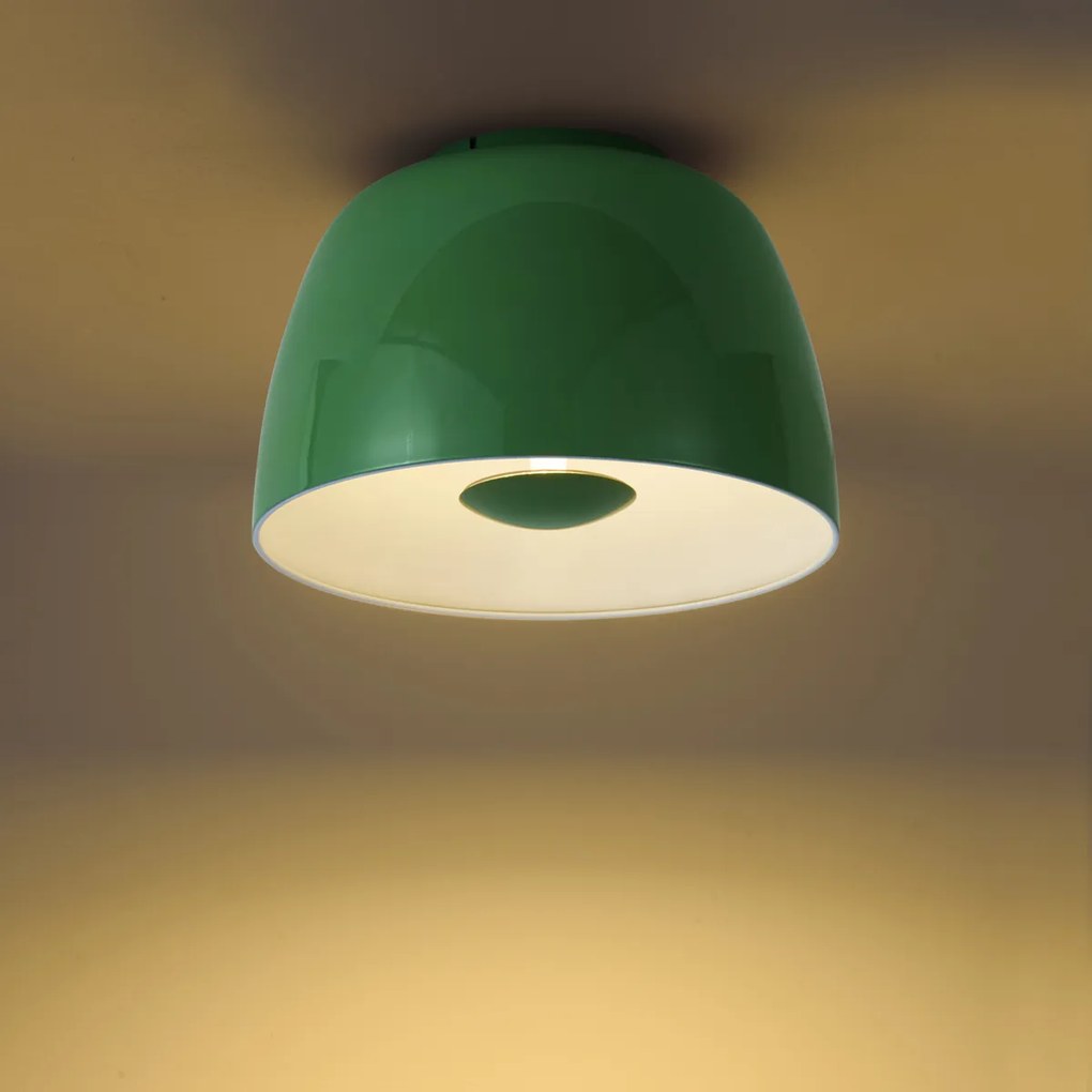 Plafoniera retrò verde con interno bianco, incl. LED dimmerabile a 3 fasi - Vera