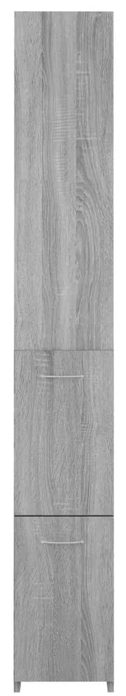 Armadietto bagno grigio sonoma 25x25x170cm legno ingegnerizzato