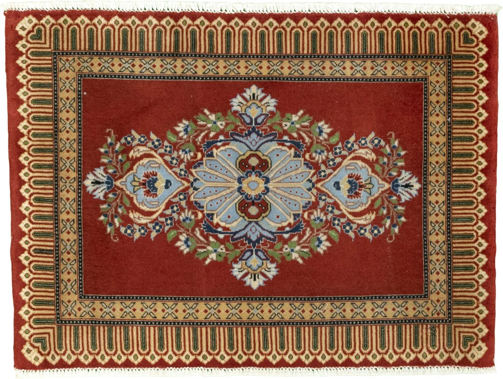 Kashan Tappeto 80x60 Rosso (Iran) Annodato A Mano