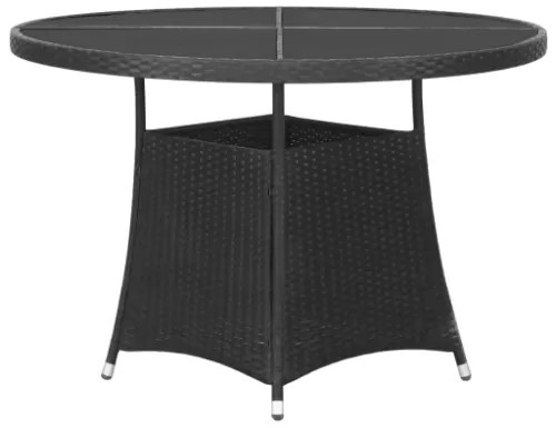 Set Mobili da Pranzo per Giardino 5 pz in Polyrattan Nero