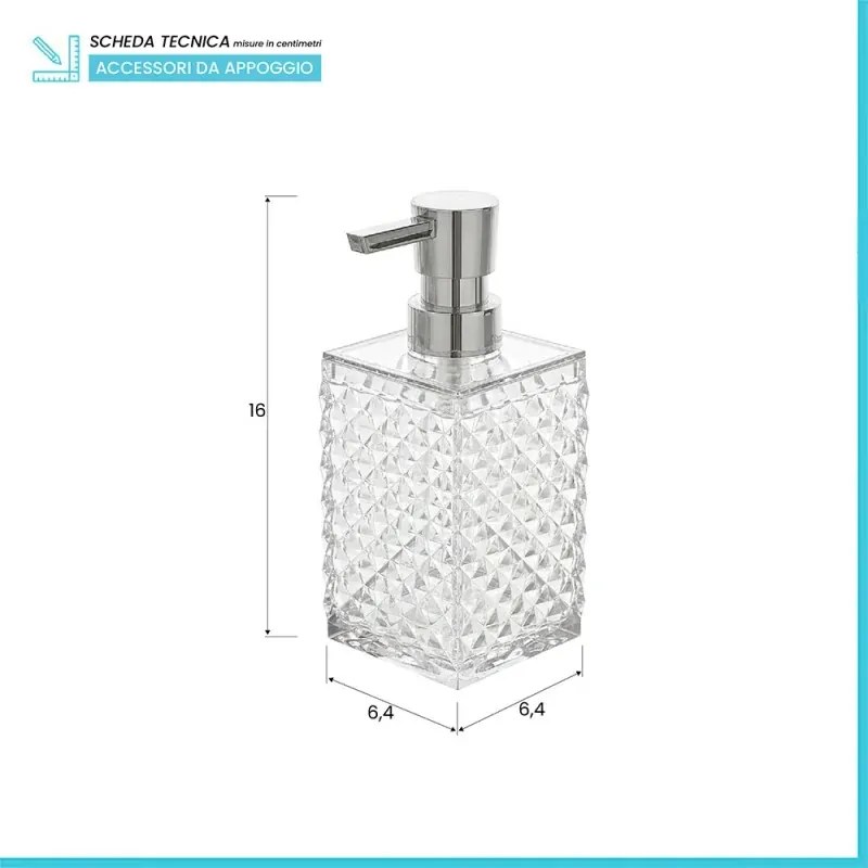 Dispenser Sapone Bianco Trasparente in Plastica AS