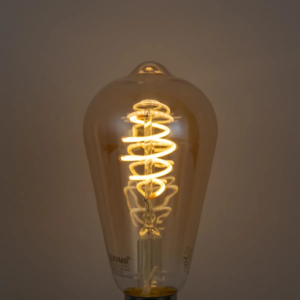 Set di 5 Lampadine LED dimmerabili intelligenti E27 ST64 Ambra 4,9W 320lm 2500K