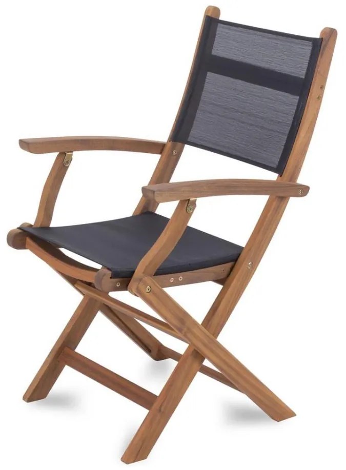 Fieldmann - Sedia da giardino pieghevole in acacia