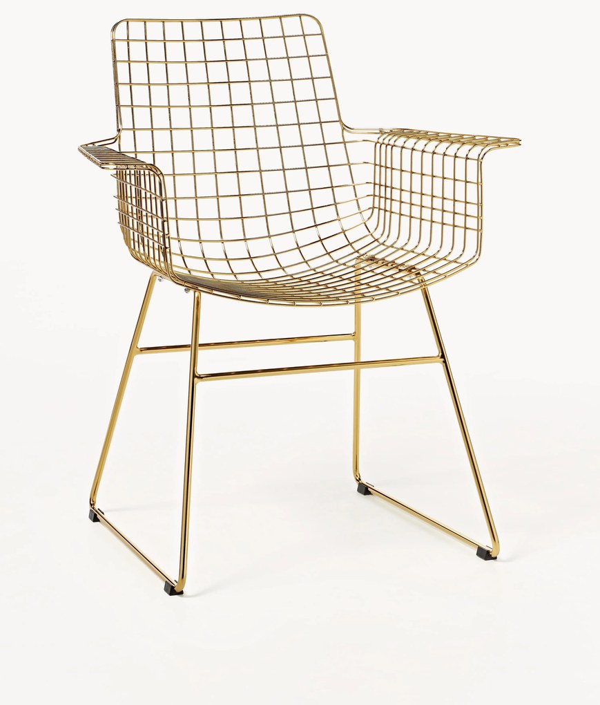 Sedia con braccioli in metallo Wire