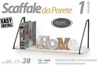 Scaffale urban industrial da parete metallo legno cm 65 x 17 x 28 h