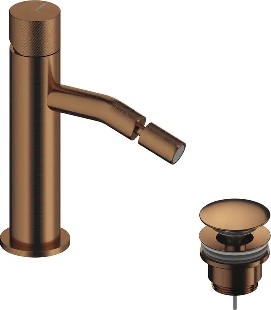Rubinetto per bidet getto laminare cristallino Loop K SANYCCES oro rosa spazzolato lucido