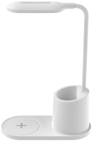 Lampada da tavolo LED LED/3W/5V con caricatore wireless bianco