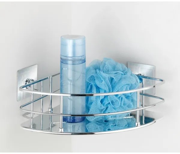 WENKO 23856800-Mensola TURBO-LOC QUADRO ED. 27,5x19,3 cm acciaio inox/lucido. cromato