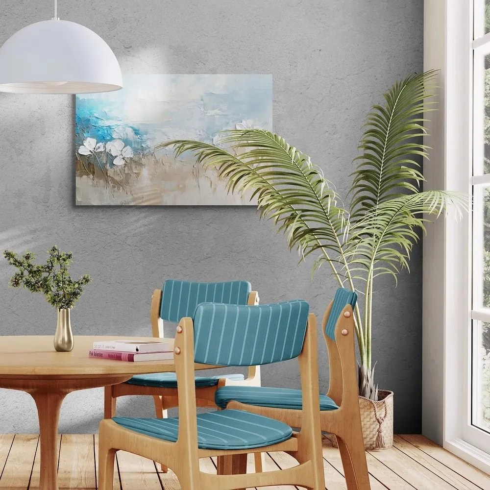 Quadro su tela – Imitazione di pittura a olio di spiaggia e cielo