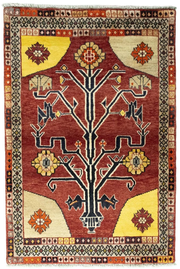 Gabbeh Tappeto 100 x 150 Rosso (Iran) Annodato A Mano
