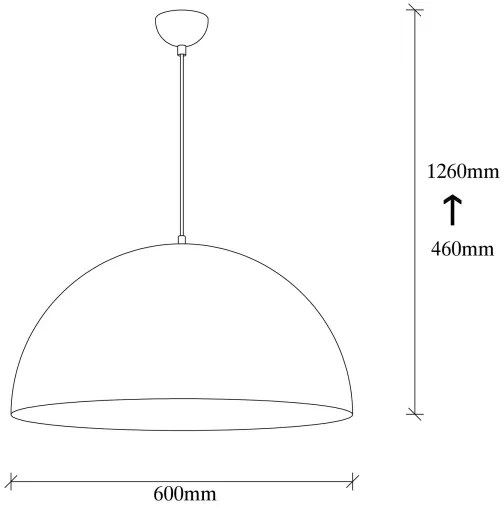 Lampada a sospensione con cavo SIVANI 1xE27/40W/230V Ø 60 cm nero/rame