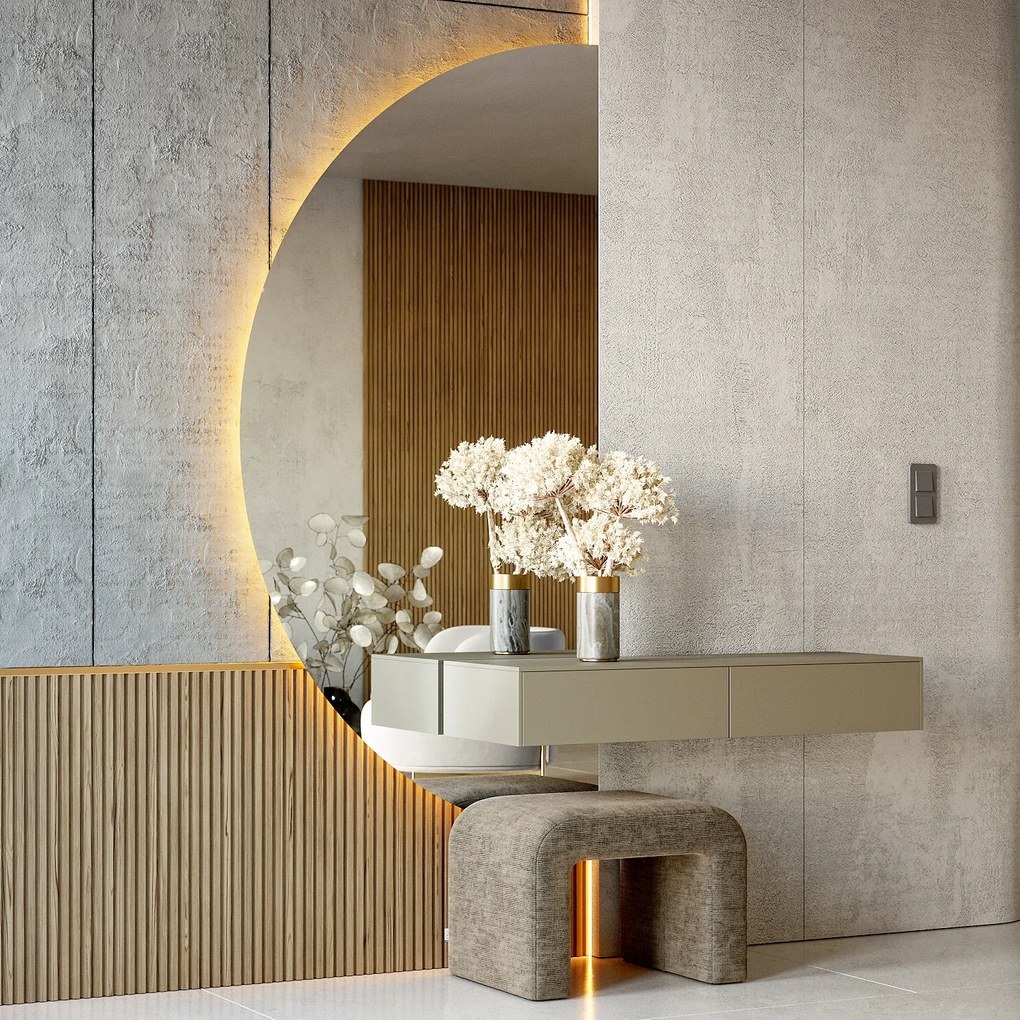 Specchio a LED Mezza Luna Moderno - Illuminazione Elegante per Bagno A221 | destro