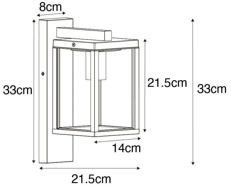 Lanterna da parete smart per esterni nera IP44 con Wifi ST64 - Charlois