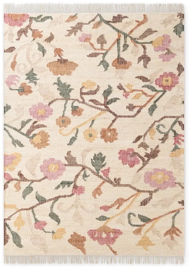 Tappeto color crema in iuta tessuto a mano 200x300 cm Roya Violette – Elle Decoration