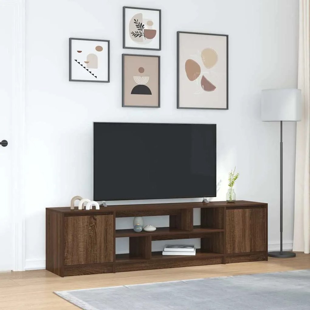 Mobile Porta Tv Rovere Marrone 188,5x41x50 Cm Legno Multistrato /