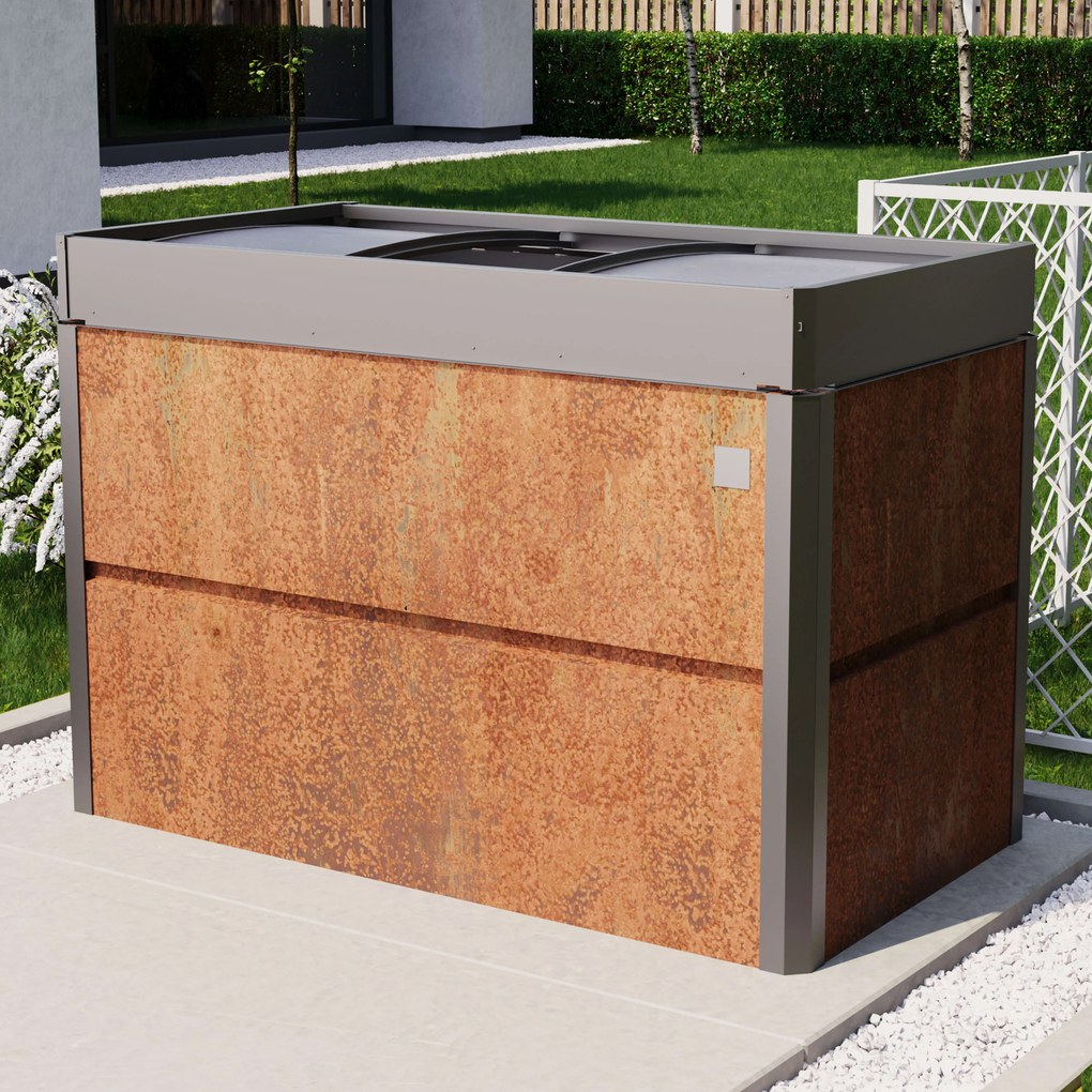 PRIMEYARD 150 x 85 x 77 cm Orto rialzato, acciaio corten, look ruggine, con telaio freddo di copertura - (GFPV00793)