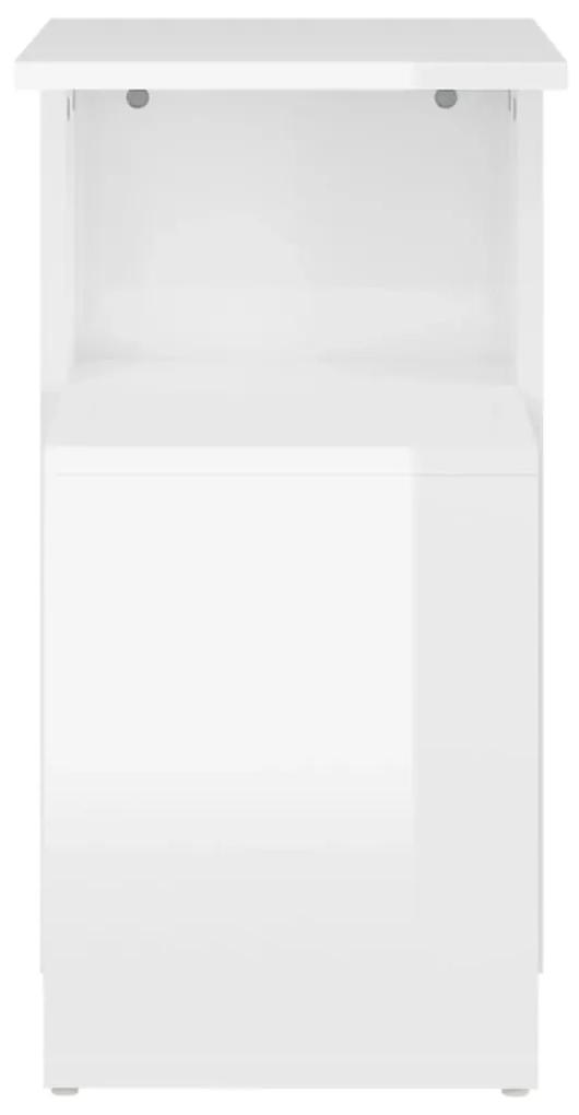 Tavolino bianco lucido 36x30x56 cm in truciolato