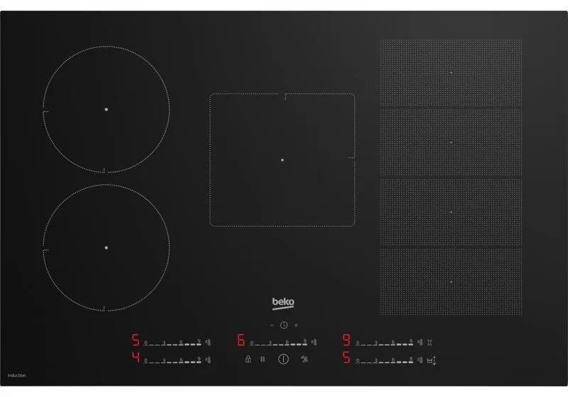 Beko HII 85780 UFT Nero Da incasso 80 cm Piano cottura a induzione 5 Fornello (i)