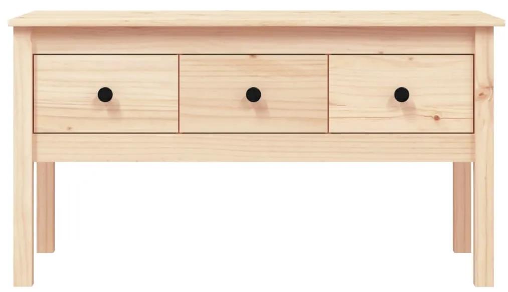 Tavolino da Salotto 102x49x55 cm in Legno Massello di Pino