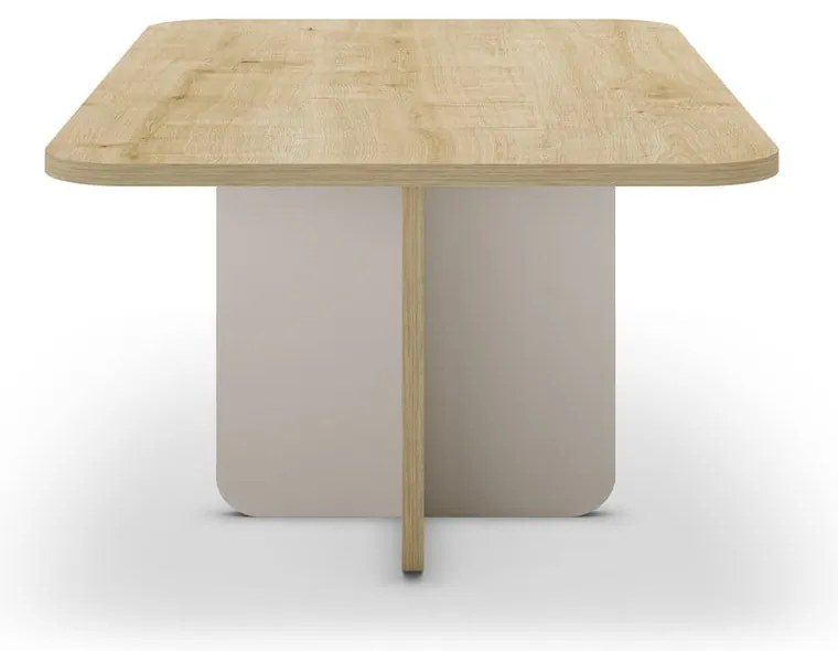 Tavolino da salotto color crema/di colore naturale con piano effetto rovere 56x100 cm Hillary – Marckeric