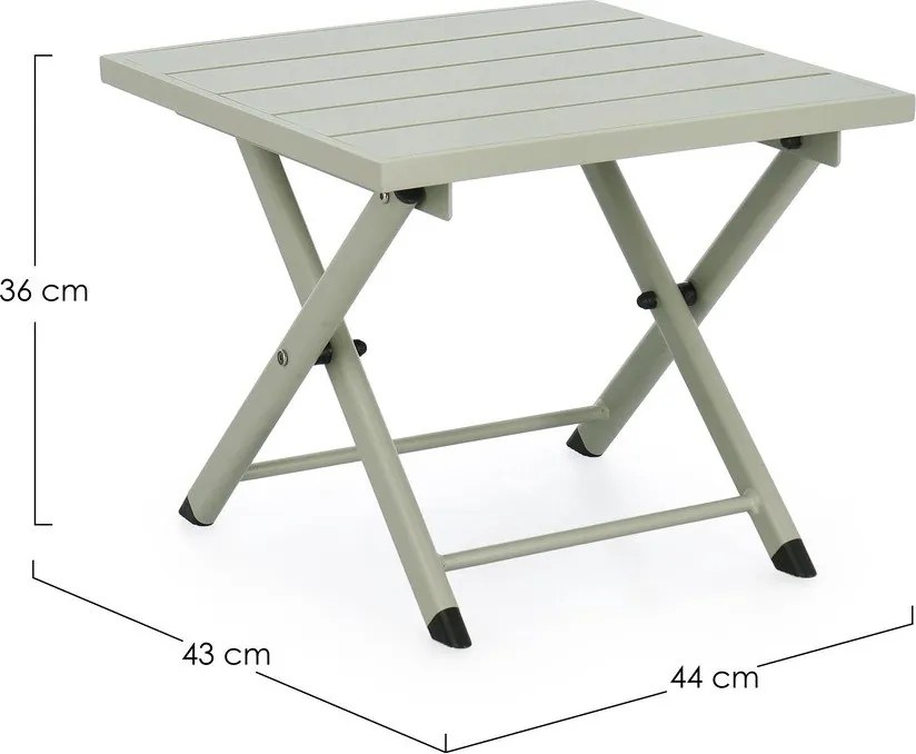 Tavolino da giardino in alluminio 43x44 cm Taylor - Bizzotto