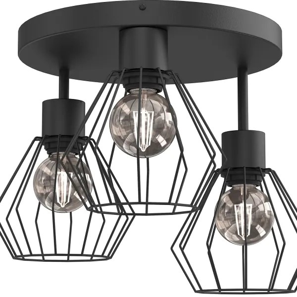 Plafoniera PARKLA 3xE27/15W/230V nero