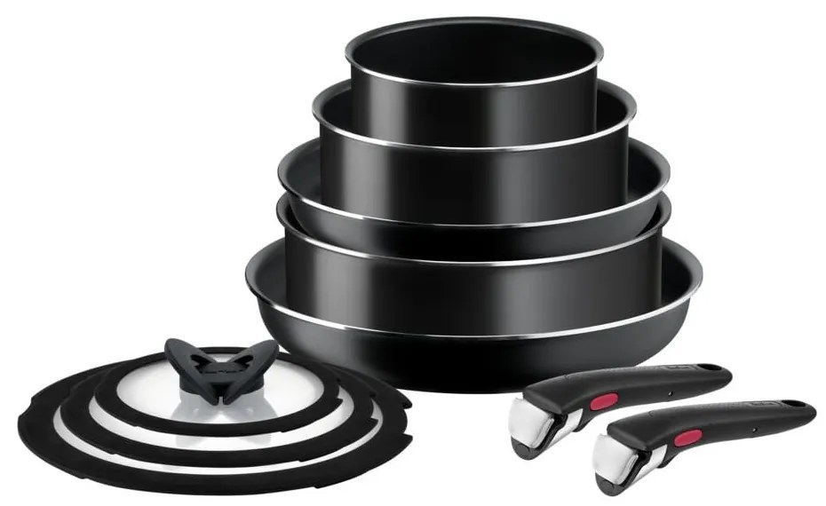 Set di pentole in alluminio 10 pezzi INGENIO EASY COOK &amp; CLEAN BLAC L1549042 - Tefal