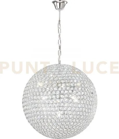 Lampadario a sospensione planet cromo 9 luci attacco g9 50x50x120cm...
