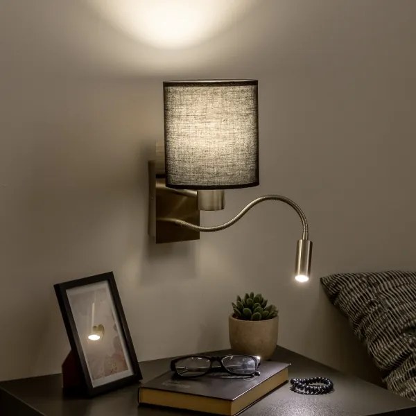 Brilagi - Applique a LED NUBILA 1xE27/25W/230V + LED/3W cromo/nero