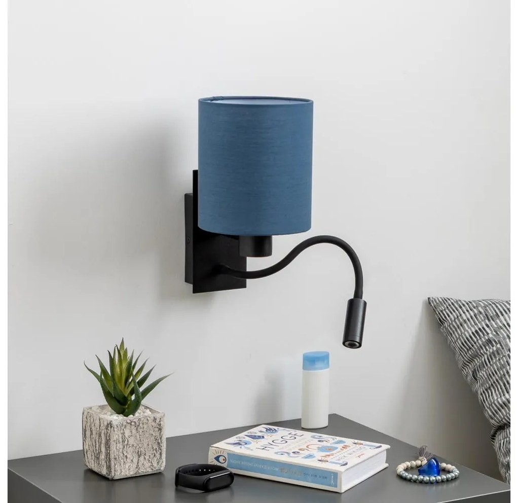 Brilagi - Applique a LED NUBILA 1xE27/25W/230V+ LED/3W nero/blu scuro