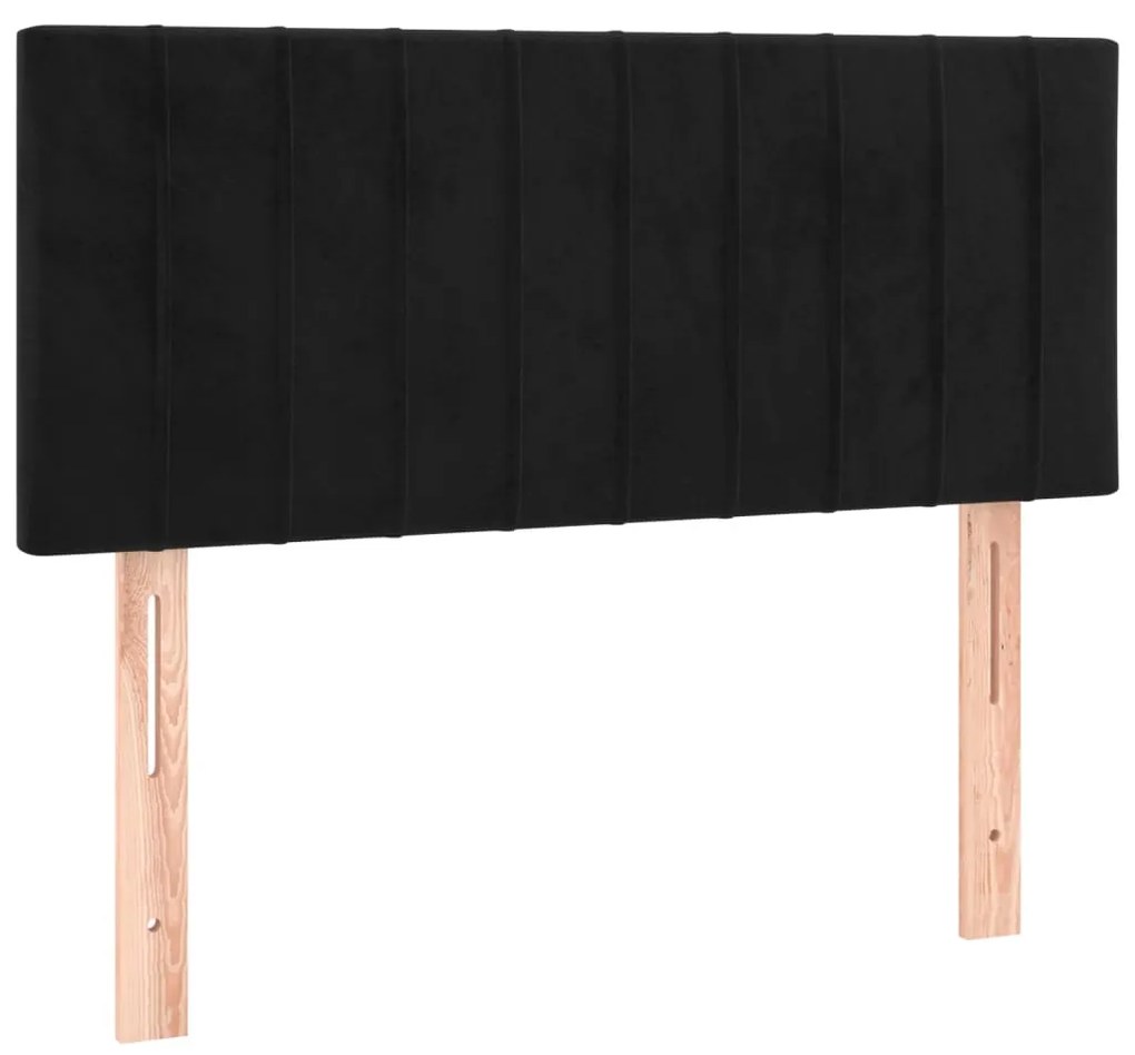 Giroletto a Molle con Materasso Nero 80x200 cm in Velluto