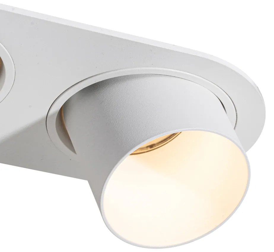 Set di 6 faretti da incasso bianchi GU10 50mm 2-Luci - Installa