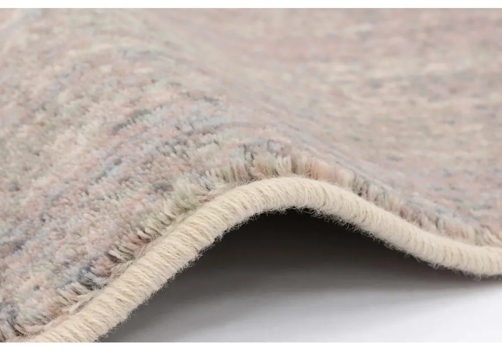 Tappeto in lana rosa-grigio 133x180 cm Calvi rose - Agnella