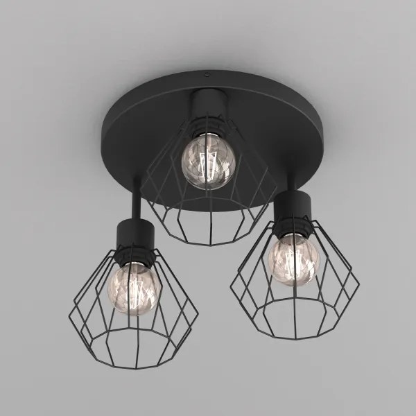 Plafoniera PARKLA 3xE27/15W/230V nero