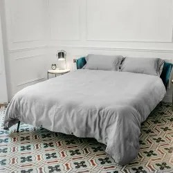 Copripiumino Naturals Tencel Grigio Singolo 180 x 220 cm