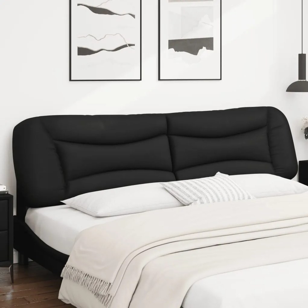 Cuscino testiera nero 200 cm in similpelle
