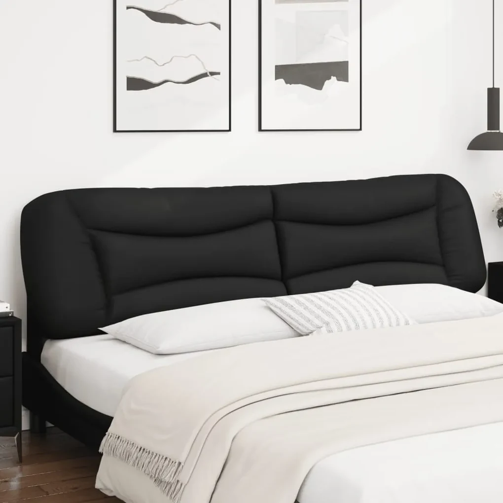 Cuscino testiera nero 200 cm in similpelle