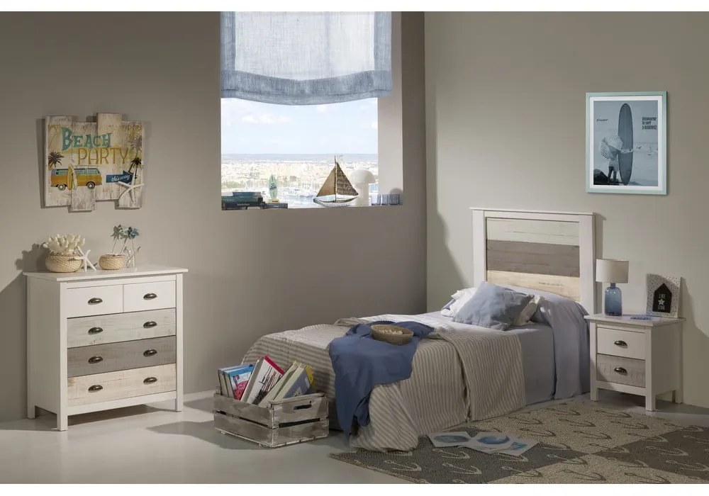 Comodino bianco e grigio , 46 x 50 cm Romantica - Marckeric