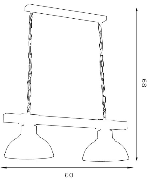 Lampadario a sospensione con catena HAKON 2xE27/60W/230V scuro