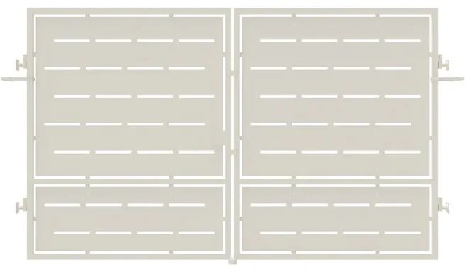 Cancello con serratura elettrica Privacy in ferro, apertura centrale, L 308.5 x H 180 cm, di colore bianco